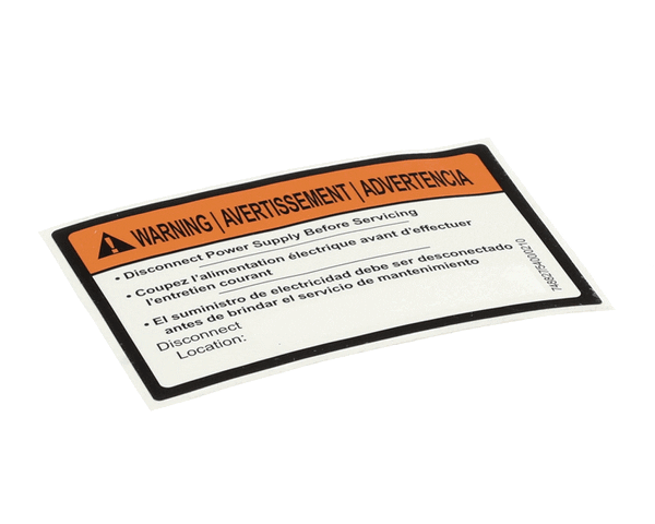 Jackson 9905-004-08-16 Decal, Disconnect Power Warning (Ecolab (JAC9905-004-08-16) Each