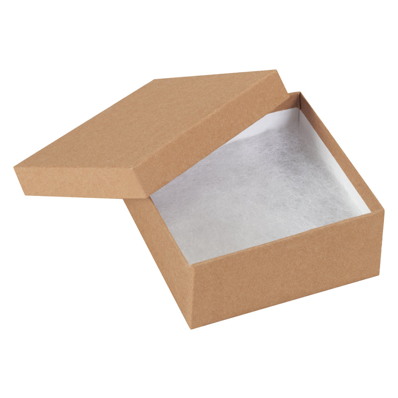 3 1/2 x 3 1/2 x 1 1/2" Kraft Jewelry Boxes, Case Of 100 Case Of 100