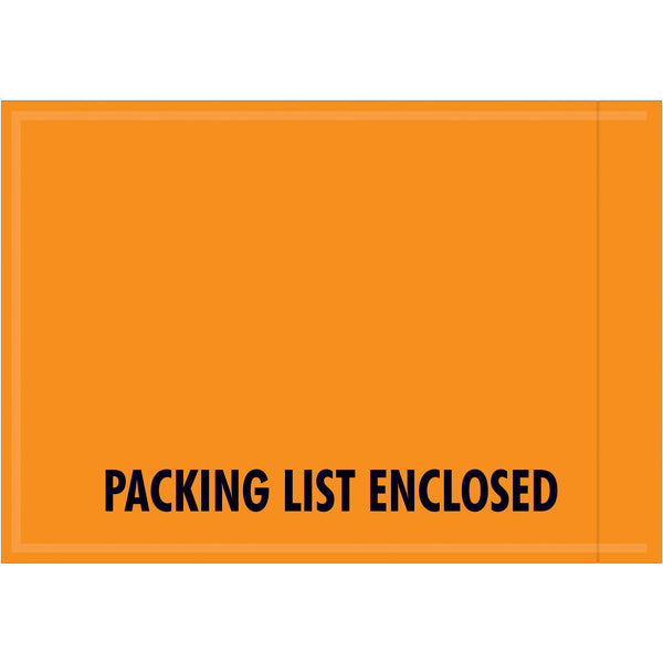 Tape Logic® Mil-Spec "Packing List Enclosed" Envelopes, 4 1/2" x 6", Orange (JMR12) Case Of 1000