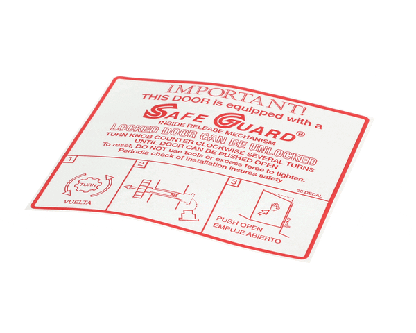 Kason 90028Decal Decal- Safeguard Mech (KAS90028DECAL) Each