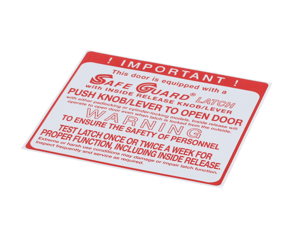 Kason 90055Decal Safeguard Decal (KAS90055DECAL) Each
