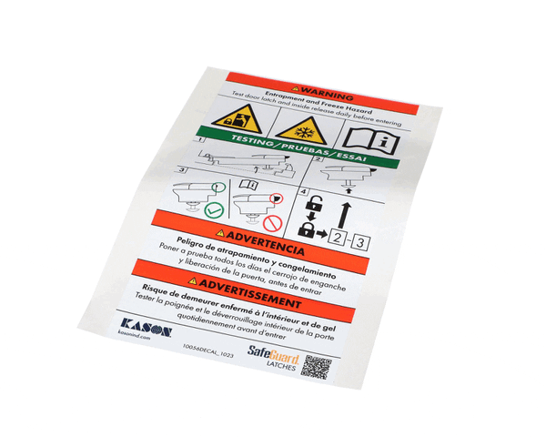 Kason 90056Decal Decal Safeguard Latch (KAS90056DECAL) Each