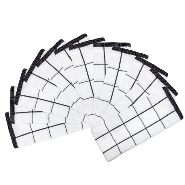 Arkwright Home Cooks Linen Kitchen Towel 15x25 Black (12/Pack) (PNP-KT-BLACK) 12/PK