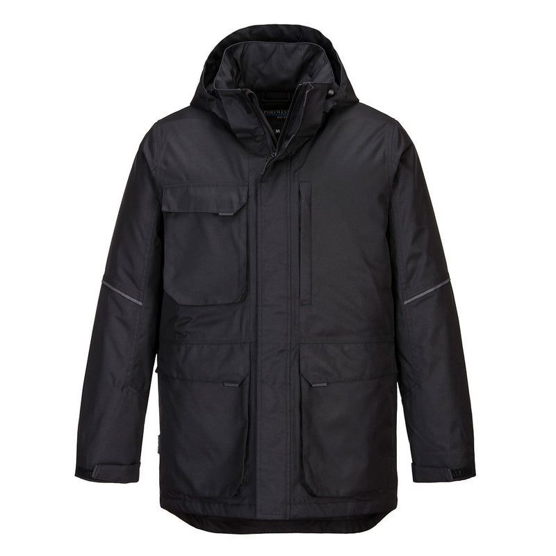 Portwest® KX3 Winter Parka Jacket, Black, Size XXXL (KX360BKRXXXL) Each