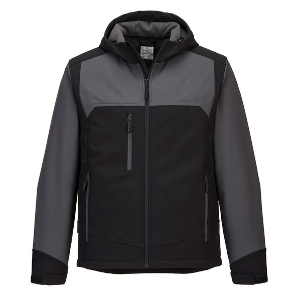 Portwest® KX3 Hooded Softshell (3L), Black/Gray, Size S (KX362BGYS) Each