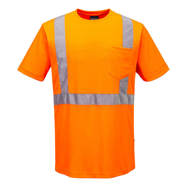 Portwest® Hi-Vis Lightweight T-Shirt S/S, Orange, Size 4XL (L041ORR4XL) Each