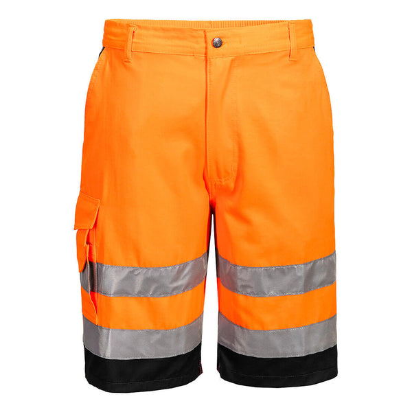 Portwest® Lightweight Hi-Vis Shorts, Orange/Black, Size L (L043OBRL) Each