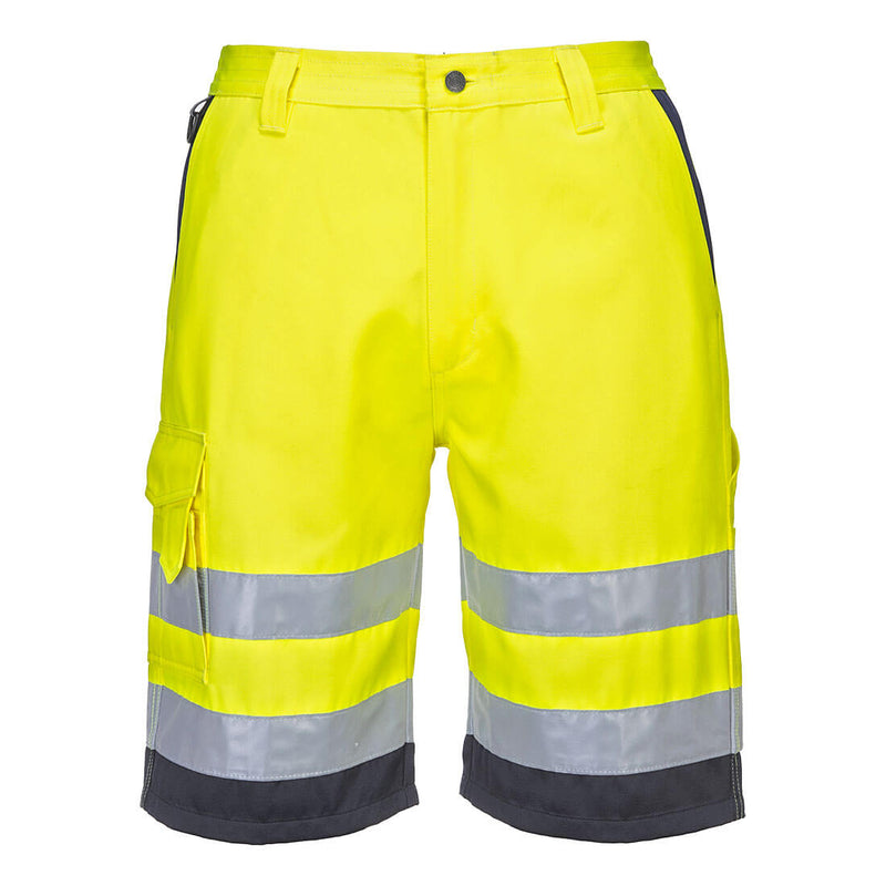 Portwest® Lightweight Hi-Vis Shorts, Yellow/Black, Size XXL (L043YBRXXL) Each