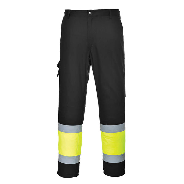 Portwest® Lightweight Hi-Vis Two Tone Combat Pants, Yellow/Black, Size L (L049YBRL) Each