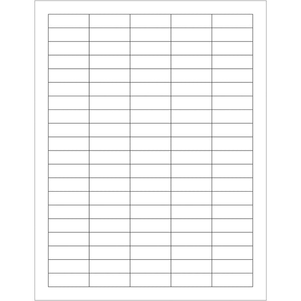 1 1/2 x 1/2" White Rectangle Laser Labels, Case Of 10000 Case Of 10000