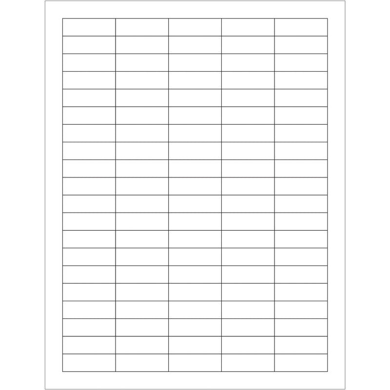 1 1/2 x 1/2" White Rectangle Laser Labels, Case Of 10000 Case Of 10000