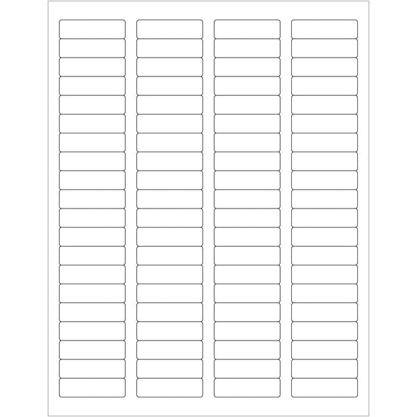 1 3/4 x 1/2" White Rectangle Laser Labels - Master Case, Case Of 80000 Case Of 80000