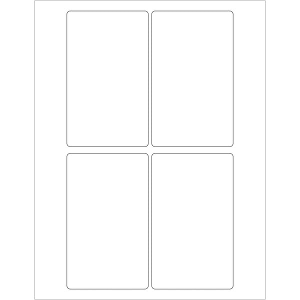 3 x 5" White Rectangle Laser Labels, Case Of 400 Case Of 400