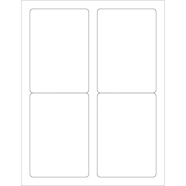 3 1/2 x 5" White Rectangle Laser Labels - Master Case, Case Of 4000 Case Of 4000