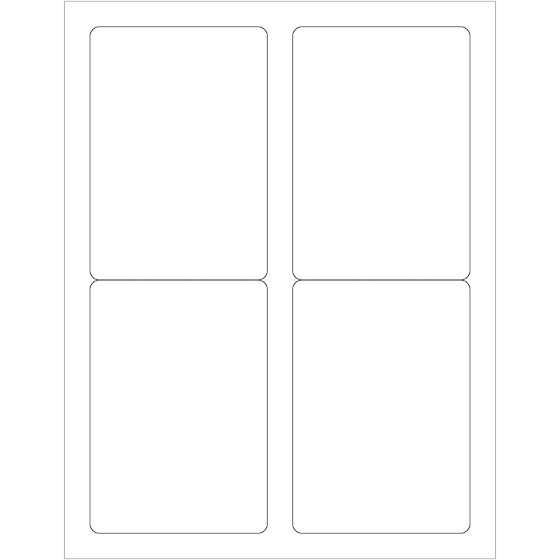 3 1/2 x 5" White Rectangle Laser Labels - Master Case, Case Of 4000 Case Of 4000