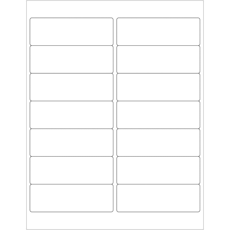 4 x 1 1/3" White Rectangle Laser Labels - Master Case (LL122MC) Case Of 14000