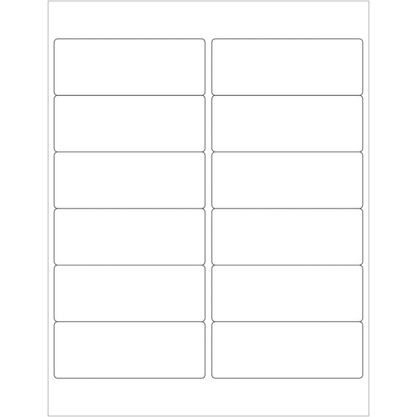 4 x 1 1/2" White Rectangle Laser Labels, Case Of 1200 Case Of 1200