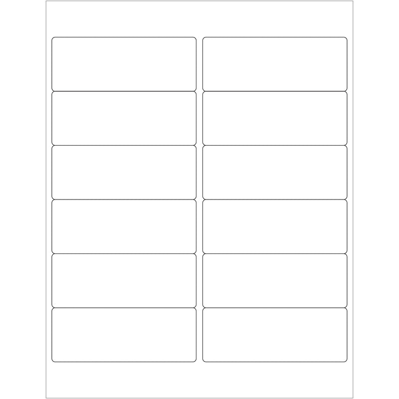 4 x 1 1/2" White Rectangle Laser Labels, Case Of 1200 Case Of 1200