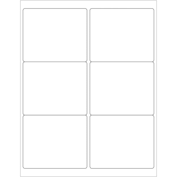 4 x 3 1/3" White Rectangle Laser Labels - Master Case, Case Of 6000 Case Of 6000