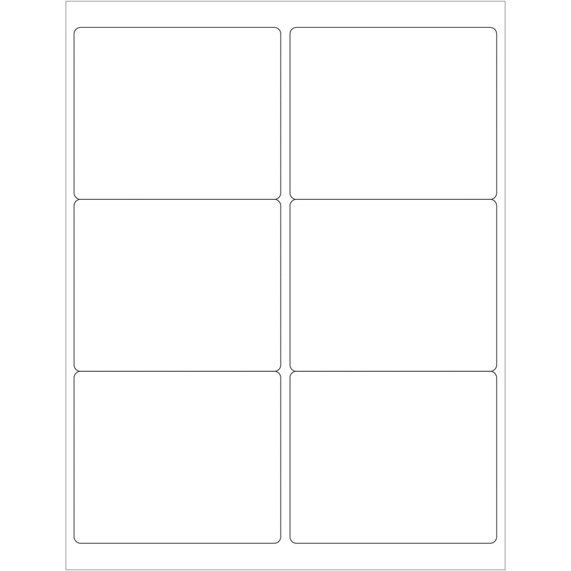 4 x 3 1/3" White Rectangle Laser Labels - Master Case, Case Of 6000 Case Of 6000