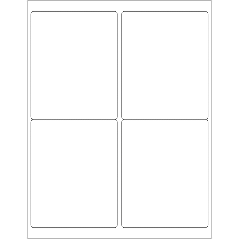 4 x 5" White Rectangle Laser Labels - Master Case, Case Of 4000 Case Of 4000