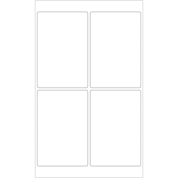 4 x 6" White Rectangle Laser Labels - Master Case, Case Of 4000 Case Of 4000