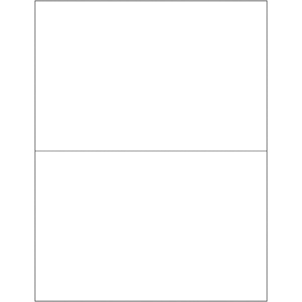 8 1/2 x 5 1/2" White Rectangle Laser Labels - Master Case, Case Of 2000 Case Of 2000