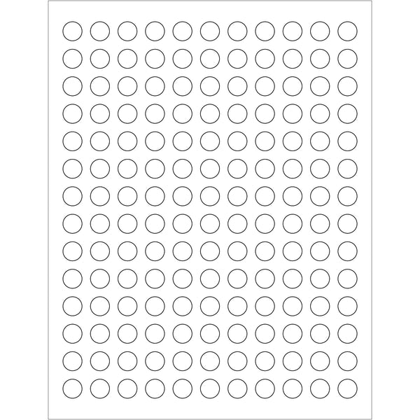 1/2" White Circle Laser Labels, Case Of 15400 Case Of 15400