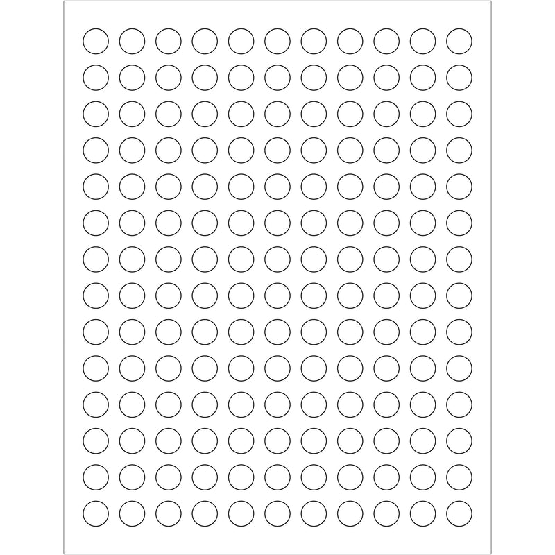 1/2" White Circle Laser Labels, Case Of 15400 Case Of 15400