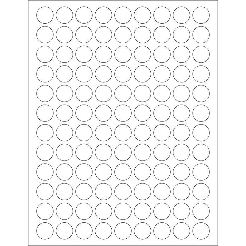 3/4" White Circle Laser Labels, Case Of 1000 Case Of 1000