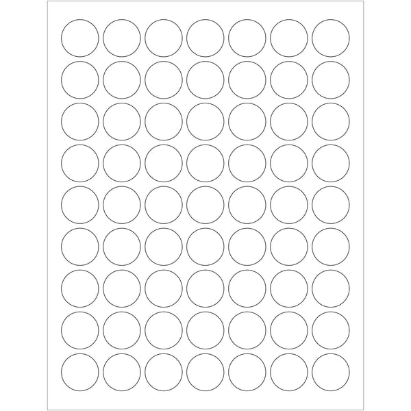 1" White Circle Laser Labels, Case Of 6300 Case Of 6300