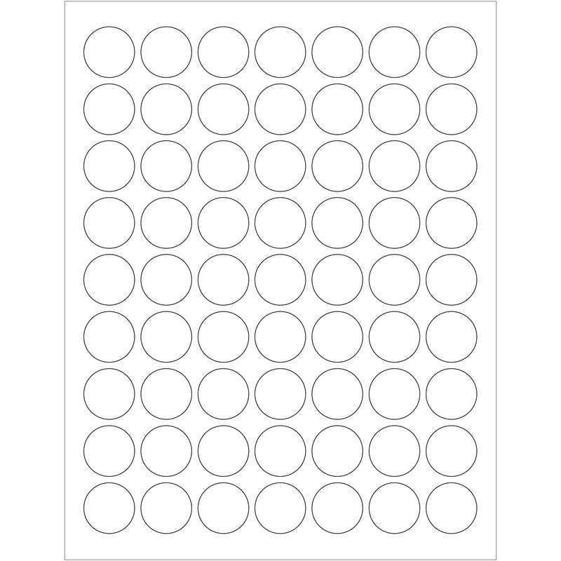 1" White Circle Laser Labels, Case Of 6300 Case Of 6300