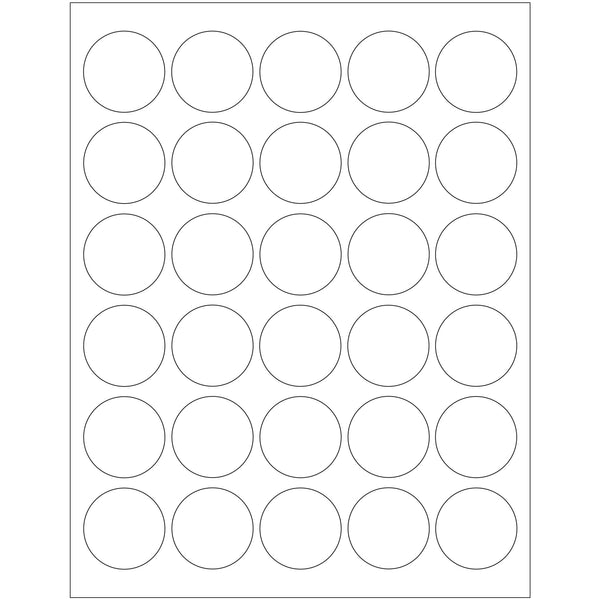 1 1/2" White Circle Laser Labels, Case Of 3000 Case Of 3000