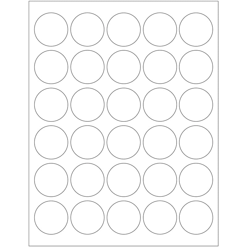 1 1/2" White Circle Laser Labels, Case Of 3000 Case Of 3000