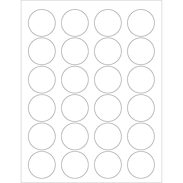 1.625" White Circle Laser Labels, Case Of 2400 Case Of 2400