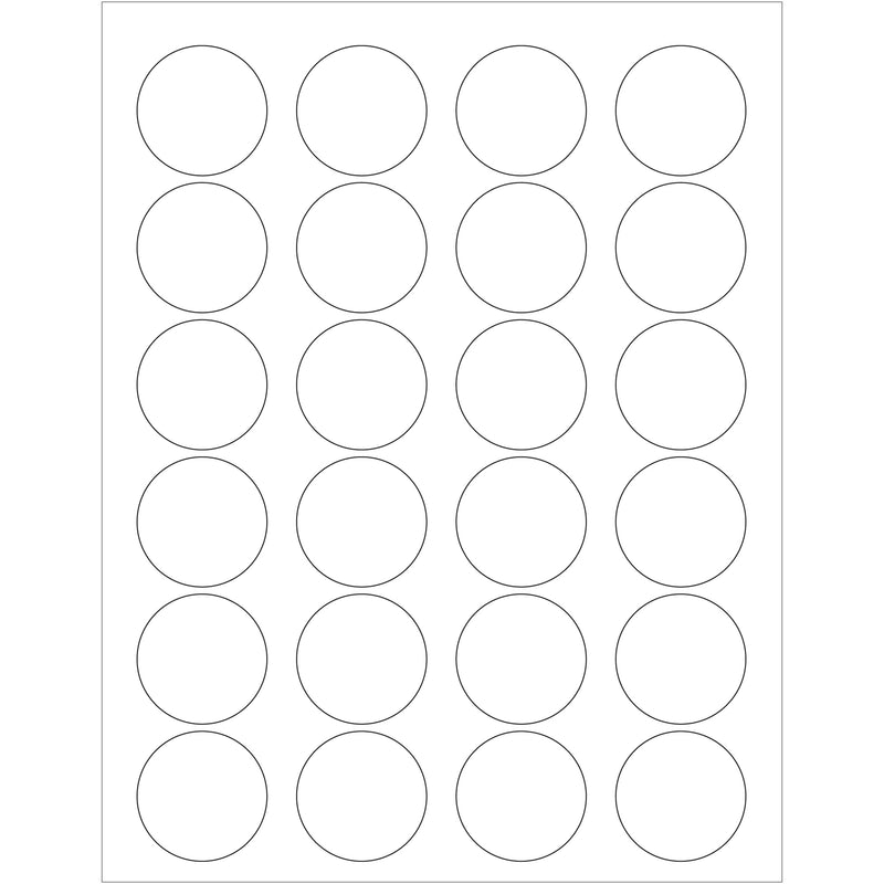 1.625" White Circle Laser Labels, Case Of 2400 Case Of 2400