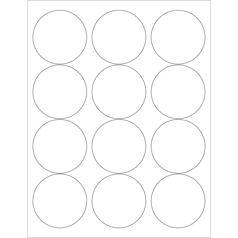 2 1/2" White Circle Laser Labels, Case Of 1200 Case Of 1200