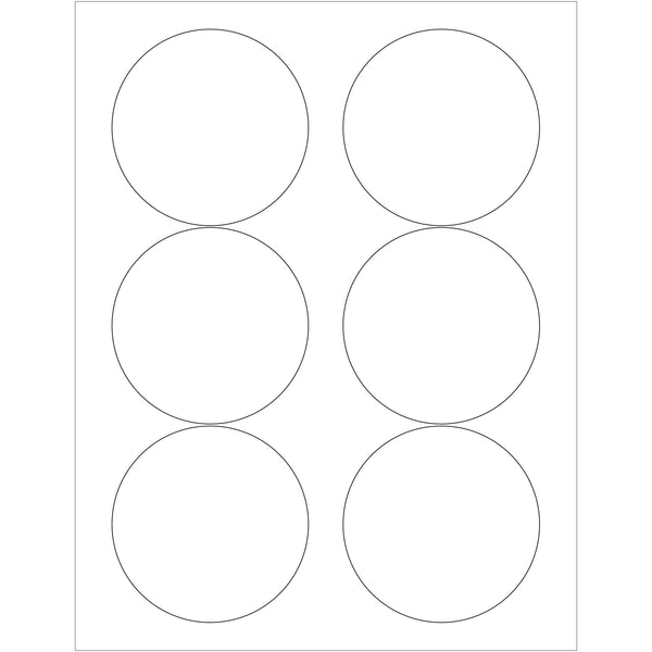 3.33" White Circle Laser Labels, Case Of 600 Case Of 600