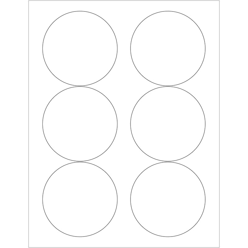 3.33" White Circle Laser Labels, Case Of 600 Case Of 600