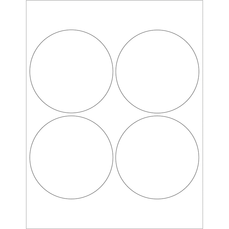 4" White Circle Laser Labels, Case Of 400 Case Of 400