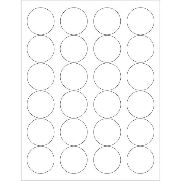 1 2/3" White Circle Laser Labels, Case Of 2400 Case Of 2400