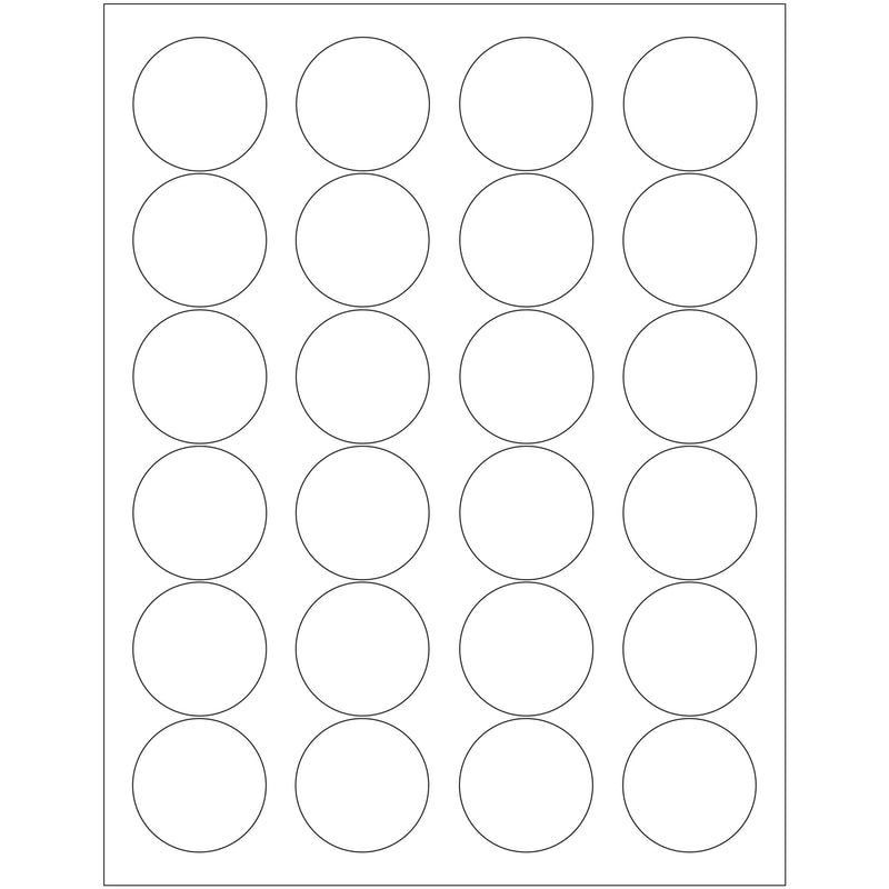 1 2/3" White Circle Laser Labels, Case Of 2400 Case Of 2400