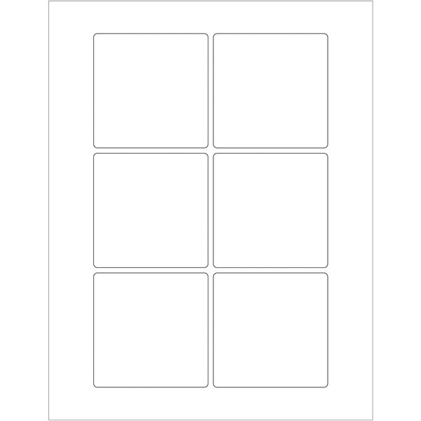 3 x 3" White Rectangle Laser Labels, Case Of 600 Case Of 600