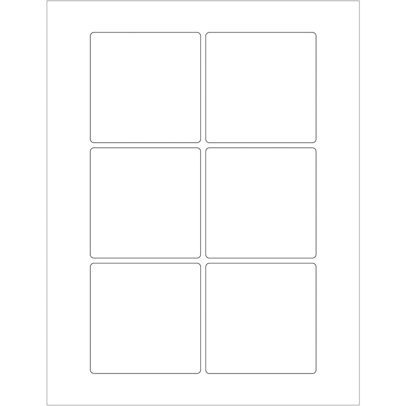 3 x 3" White Rectangle Laser Labels, Case Of 600 Case Of 600