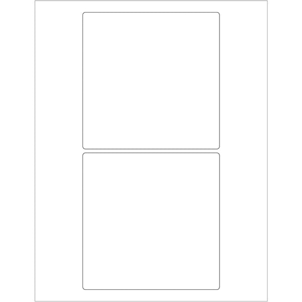 5 x 5" White Rectangle Laser Labels, Case Of 200 Case Of 200