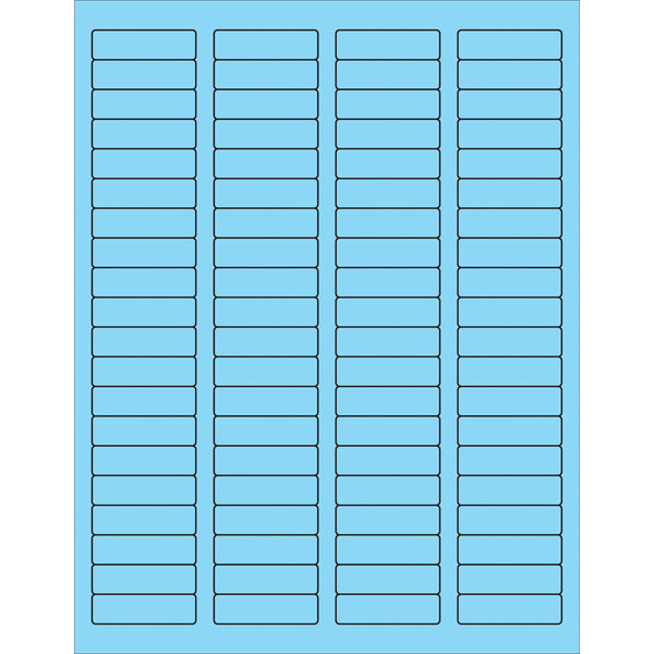 1 3/4 x 1/2" Fluorescent Pastel Blue Rectangle Laser Labels, Case Of 8000 Case Of 8000