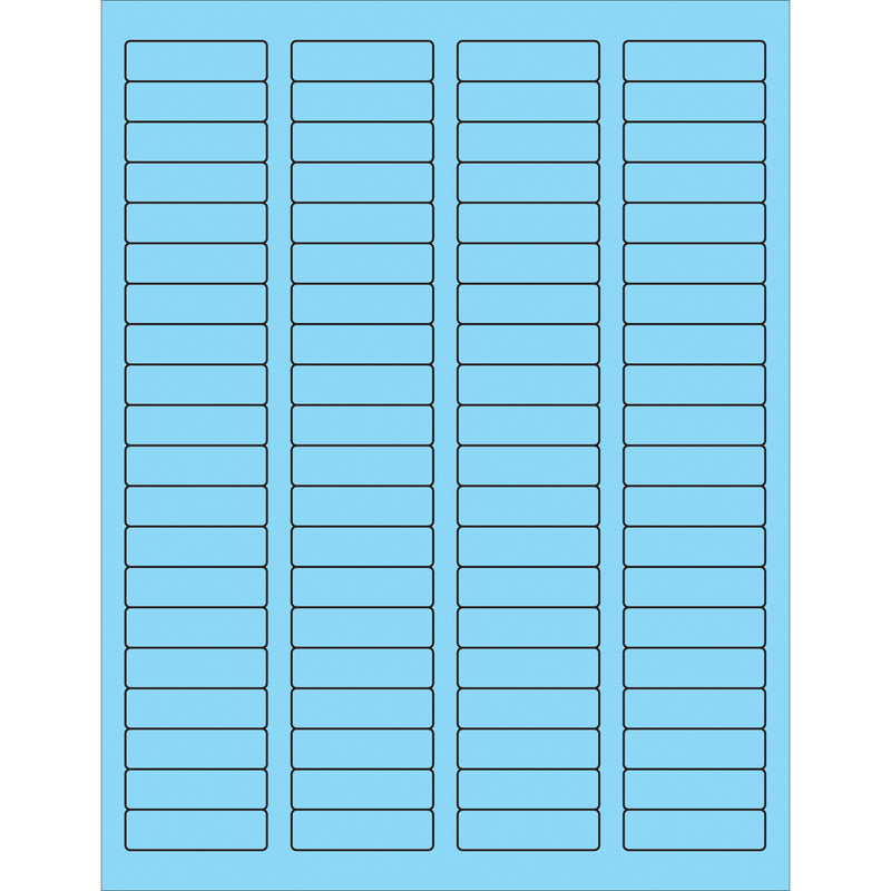 1 3/4 x 1/2" Fluorescent Pastel Blue Rectangle Laser Labels, Case Of 8000 Case Of 8000