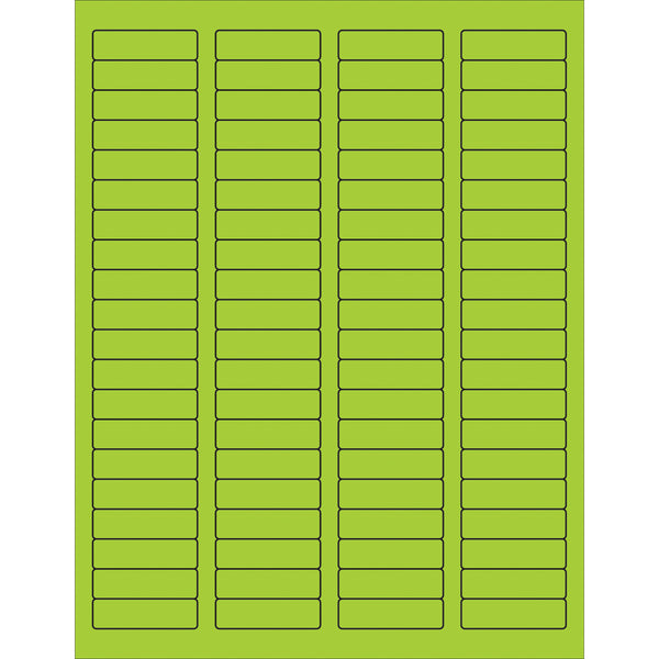 1 3/4 x 1/2" Fluorescent Green Rectangle Laser Labels, Case Of 8000 Case Of 8000