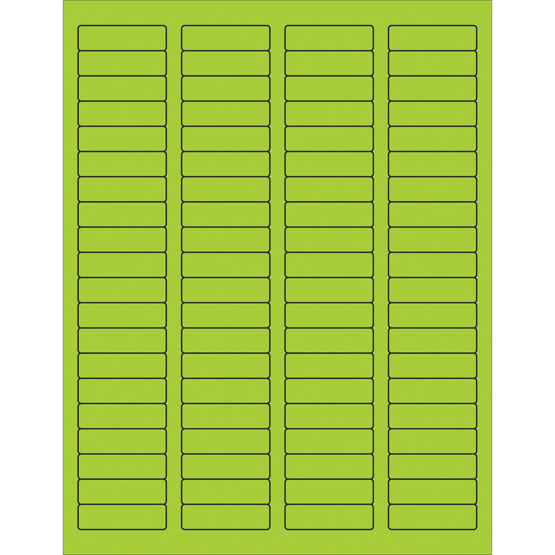 1 3/4 x 1/2" Fluorescent Green Rectangle Laser Labels, Case Of 8000 Case Of 8000