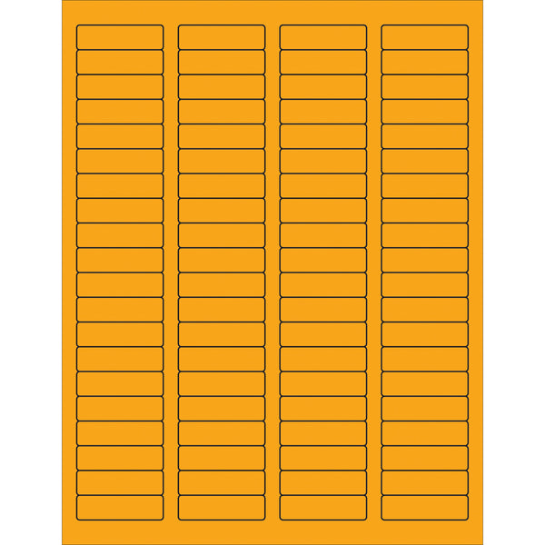 1 3/4 x 1/2" Fluorescent Orange Rectangle Laser Labels, Case Of 8000 Case Of 8000